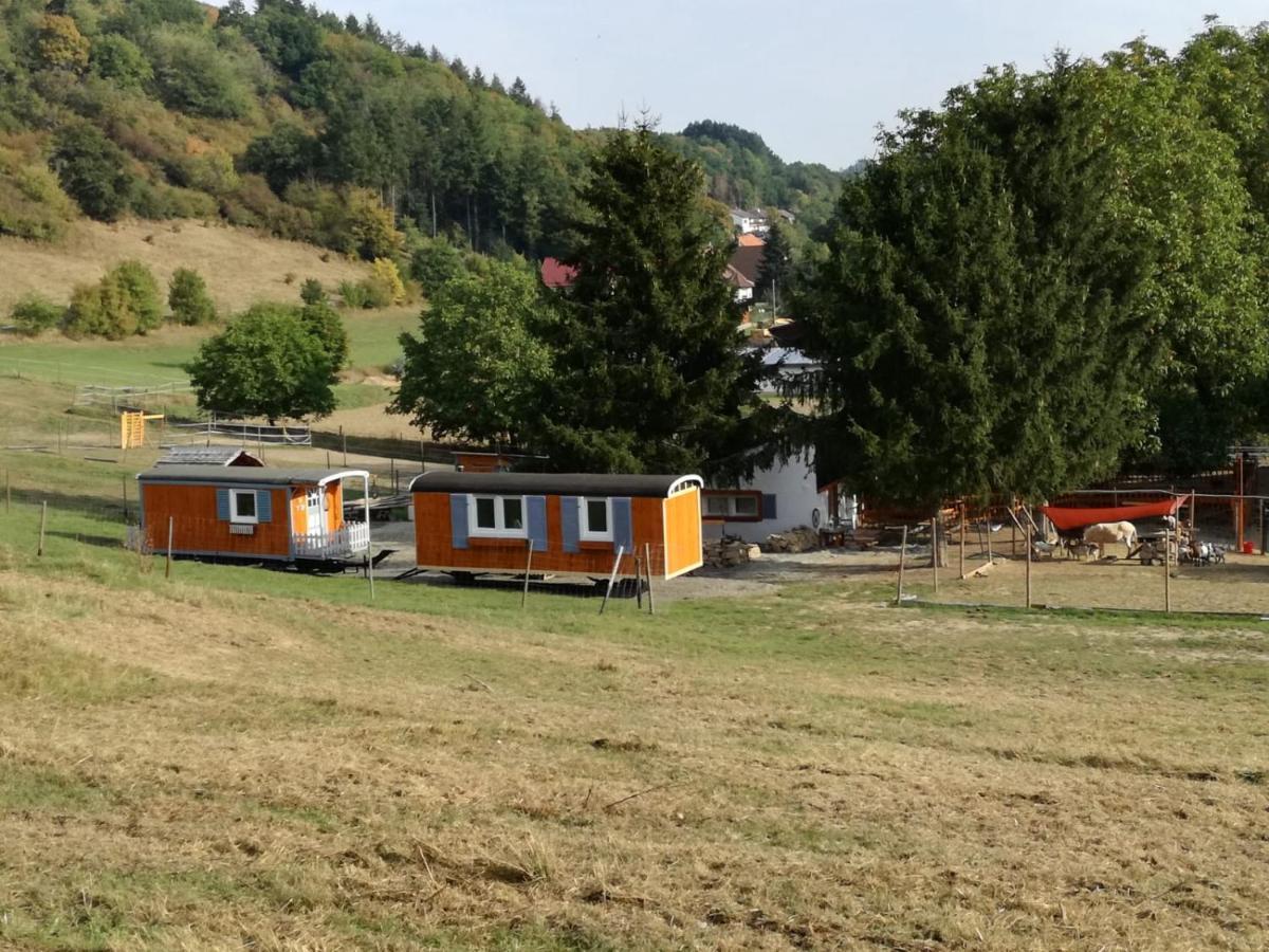 Zuruck Zur Natur - Urlaub Im Zirkuswagen, Sommeratelier Oder Schindelwagen Adenbach Esterno foto